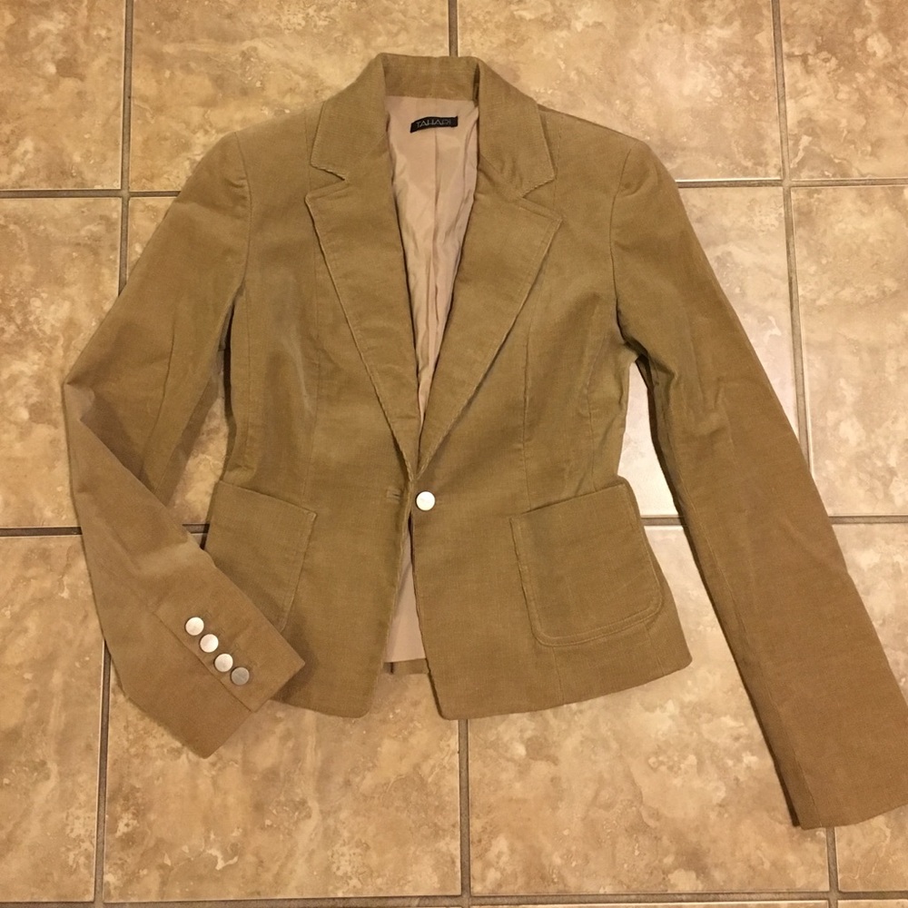 Tahari Velvet Herringbone Corduroy Blazer